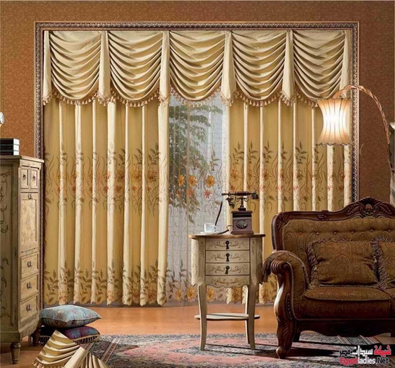 Elegant Luxury Drapes with Classic Floral Embroidery