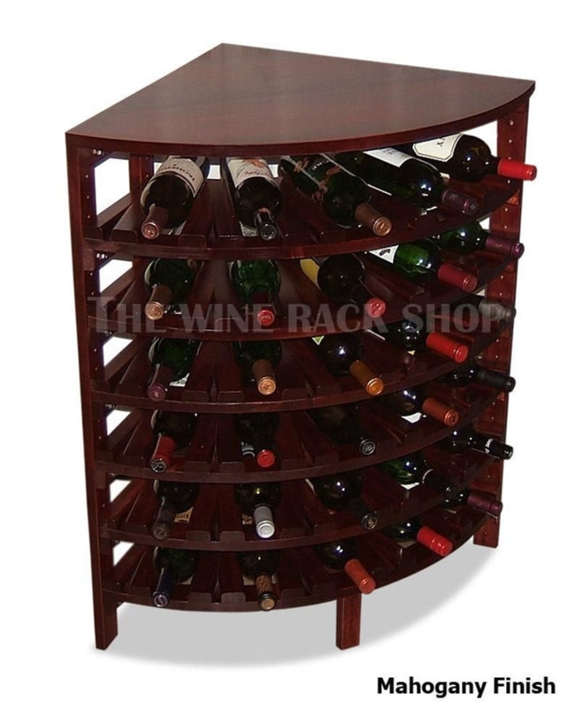 Elegant Mahogany Corner Wine Rack for Storage