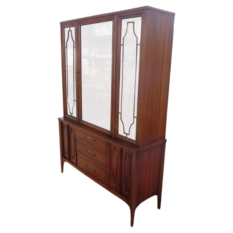 Elegant Mid-Century Modern Walnut Display Cabinet