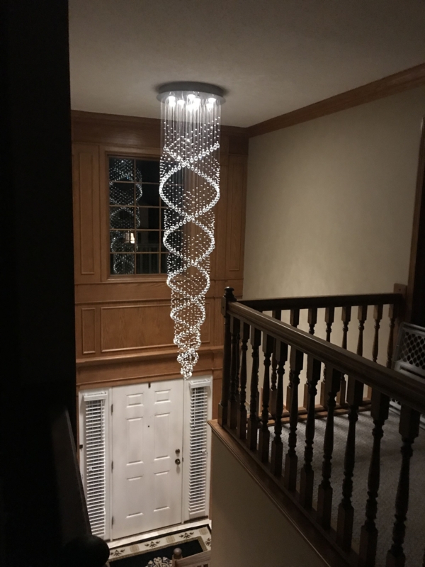 Elegant Modern Spiral Crystal Chandelier for Foyer