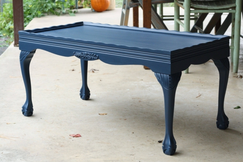 Elegant Navy Blue Vintage Style Coffee Table