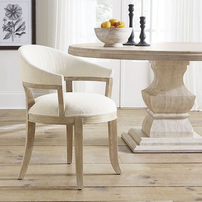 Elegant Neutral Barrel Dining Room Chairs