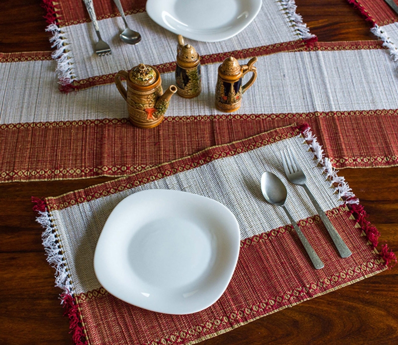 Elegant Rustic Placemats with Classic Tableware