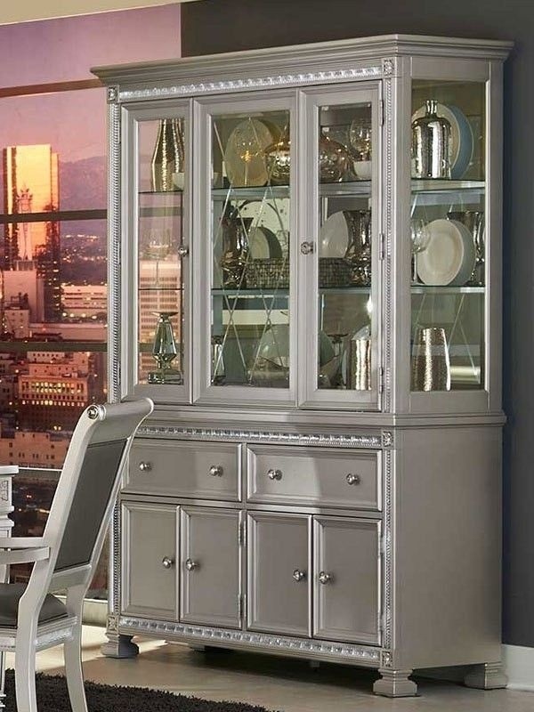 Elegant Silver Display Cabinet for Modern Dining Rooms