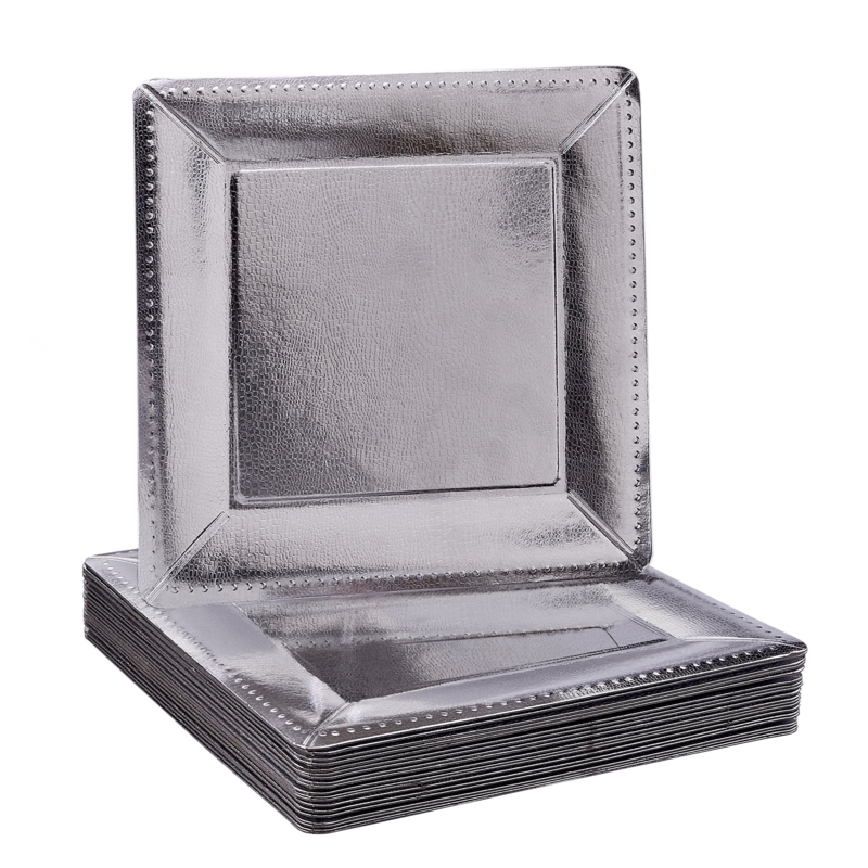 Elegant Silver Square Charger Plates for Dinnerware