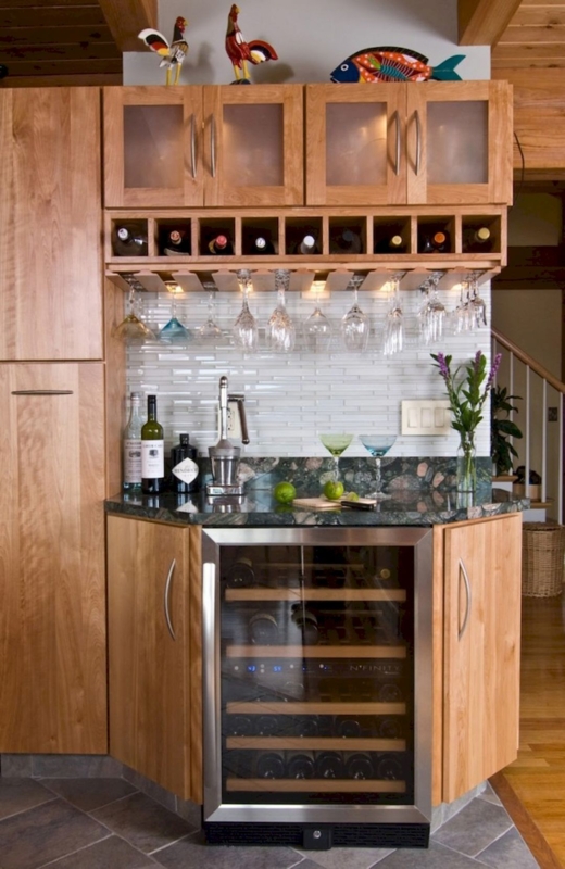Elegant Small Corner Wine Cabinet with Glass Storage