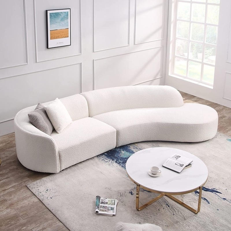 Elegant Small Curved Sectional Sofa in Modern Living Room