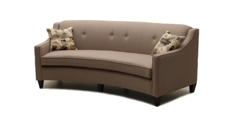 Elegant Small Curved Sofa with Decorative Pillows
