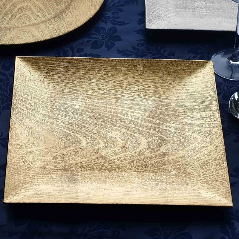 Elegant Square Wood Design Charger Plates