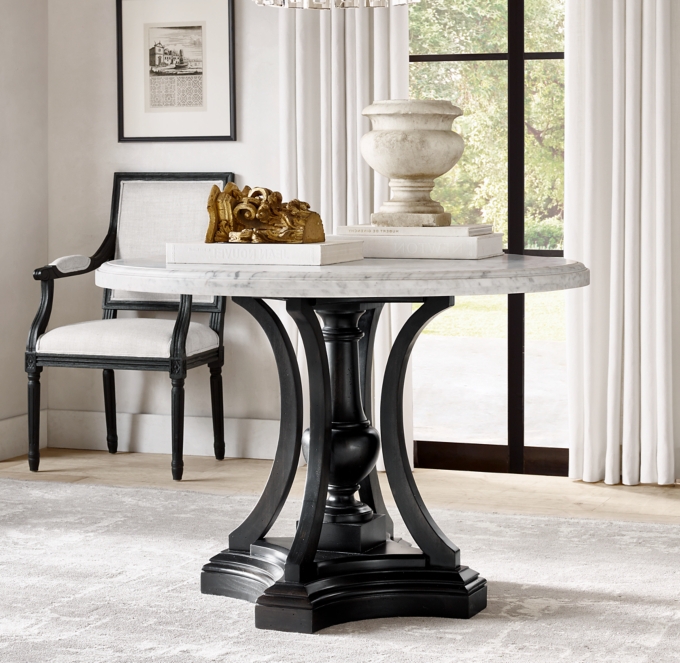 Elegant St. James Marble Round Entry Table