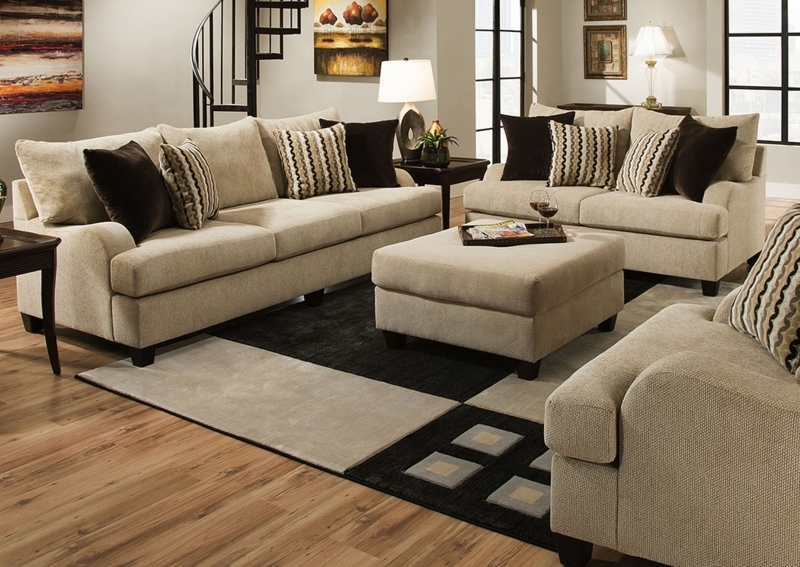 Elegant Taupe Couch and Loveseat Living Room