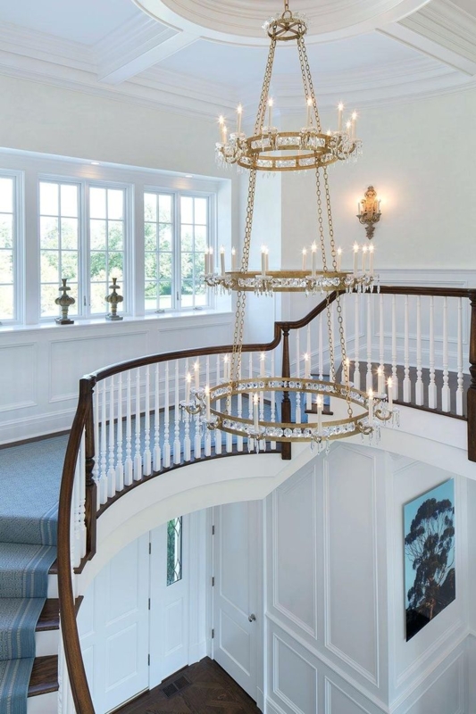 Elegant Three-Tier Crystal Chandelier for Foyer
