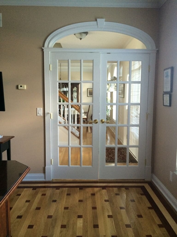 Elegant White Arched French Doors Interior Design