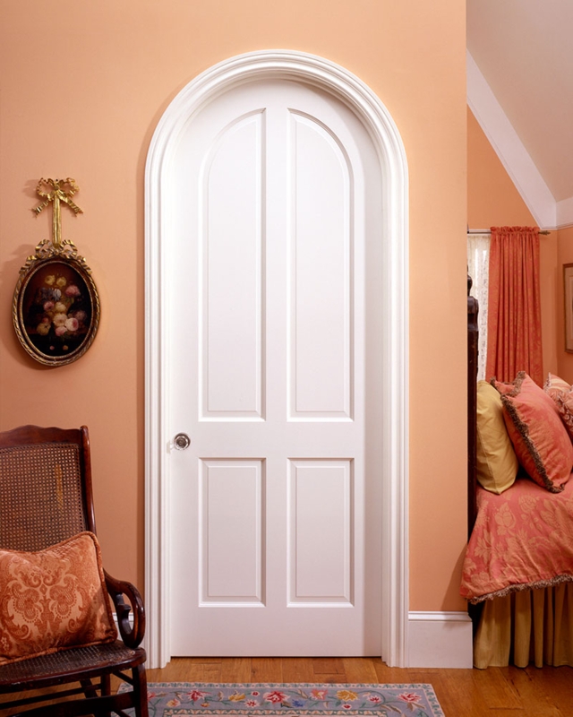 Elegant White Arched Interior French Door Design