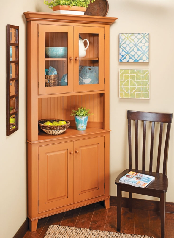 Elegant Wooden Corner Pantry Cabinet for Kitchen Storage