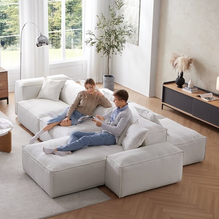 Freedom Modular White Double-Sided Sectional Sofa | Sectional sofa ...