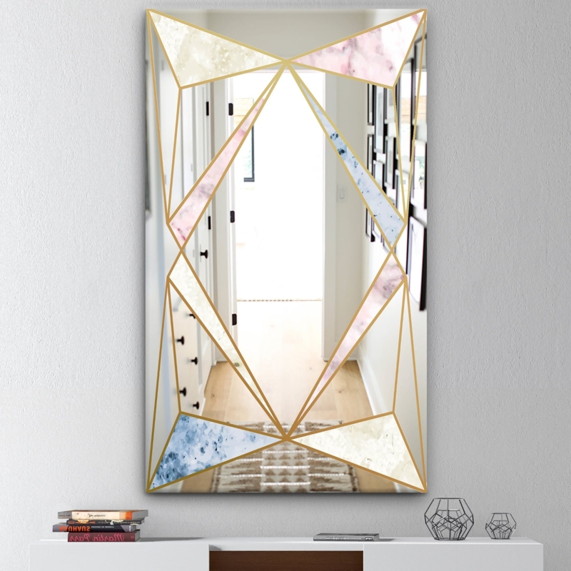 Geometric Mid Century Modern Decorative Wall Mirror