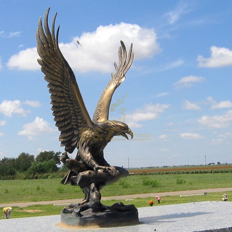 Giant Vintage Brass Eagle Statue for Gardens