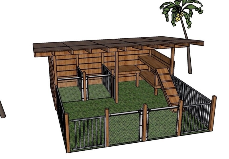 Goat Shelter with Attached Chicken House