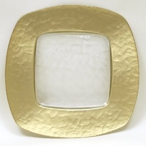 | Gold Edge Square Charger Plate (Set of 2): Accent Plates
