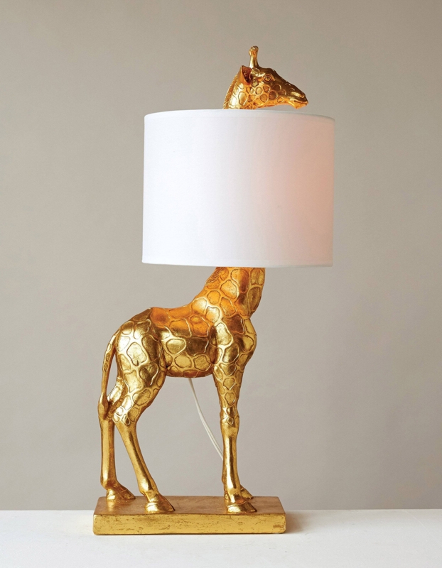 Golden Giraffe Animal-Shaped Table Lamp Design