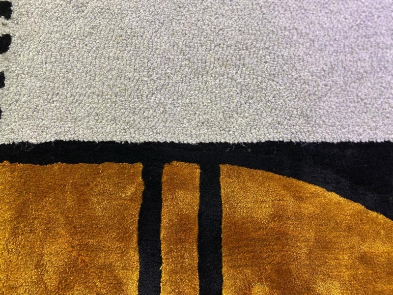Hand-Tufted Antelope Wool and Botanical Silk Rug