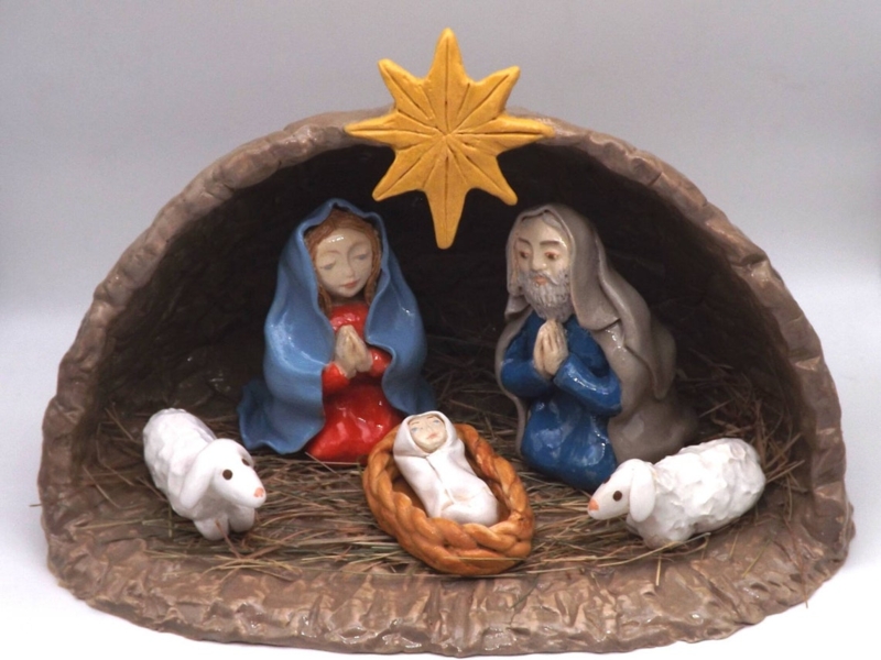 Handcrafted Ceramic Nativity Scene Decoration Set