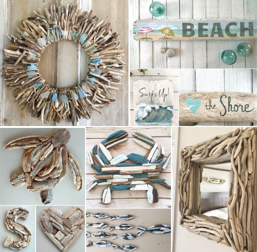 Handmade Driftwood Wall Decor and Coastal Art