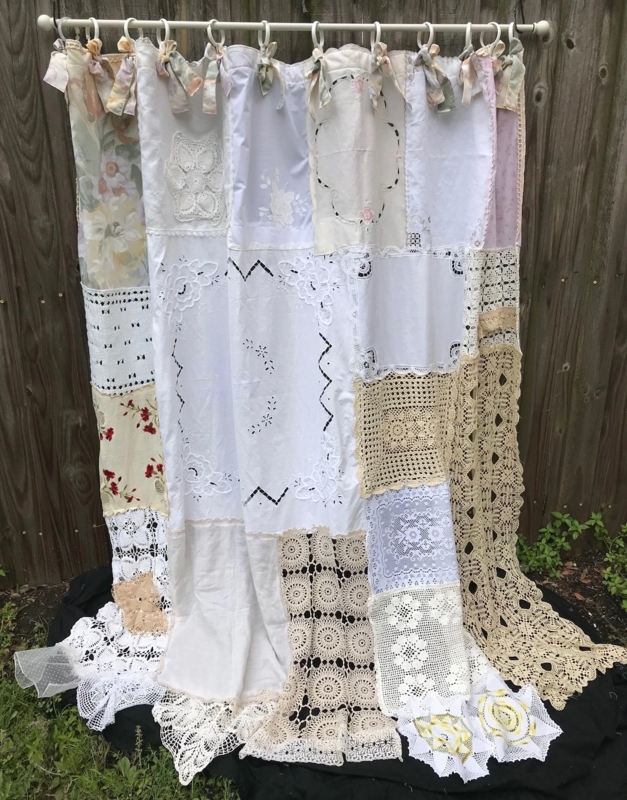 Handmade Vintage Lace Patchwork Shower Curtain
