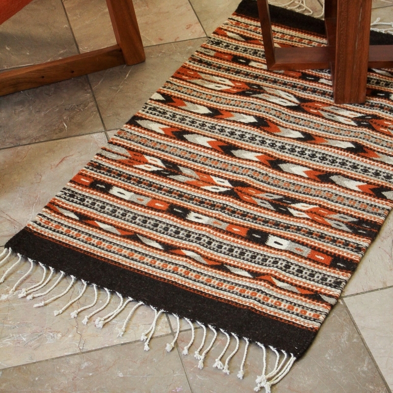 Handwoven Mexican Zapotec Rug in Warm Earth Tones