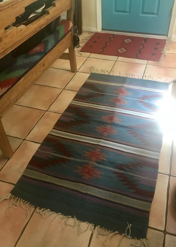 Handwoven Zapotec Wool Runner Rug with Geometric Design