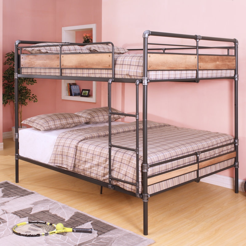 Harriet Bee Queen Over Queen Metal and Wood Bunk Bed