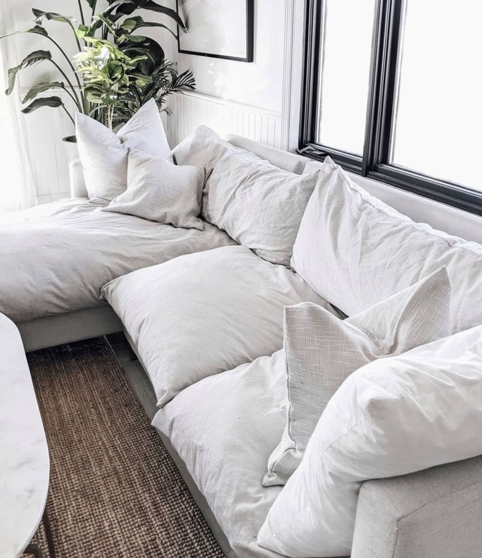 How I made my own cloud couch | Cloud couch living room, Neutral living ...