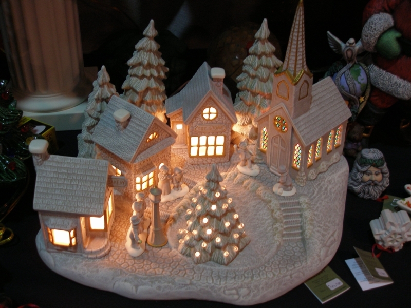 Illuminated Ceramic Christmas Village Decor