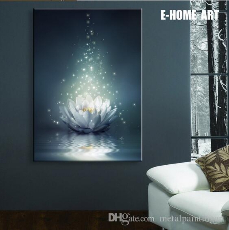 Illuminated Lotus Flower Light-Up Wall Art
