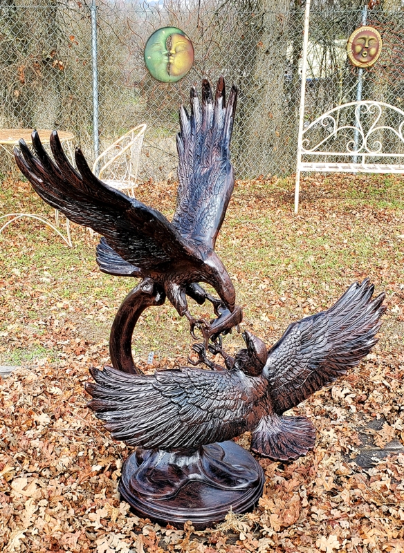 Intricate Metal Eagle Garden Statue Sculpture