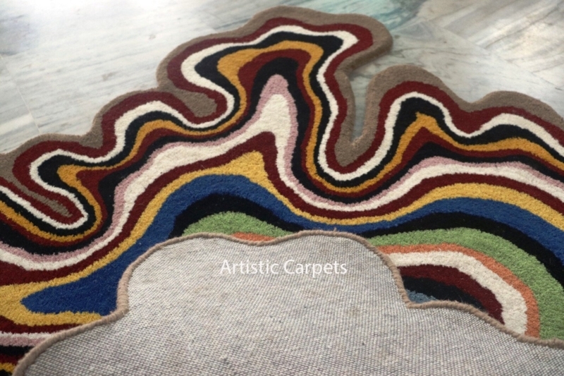 Irregular Rug Shape / Modern Abstract Area Rug for Living Room - Etsy