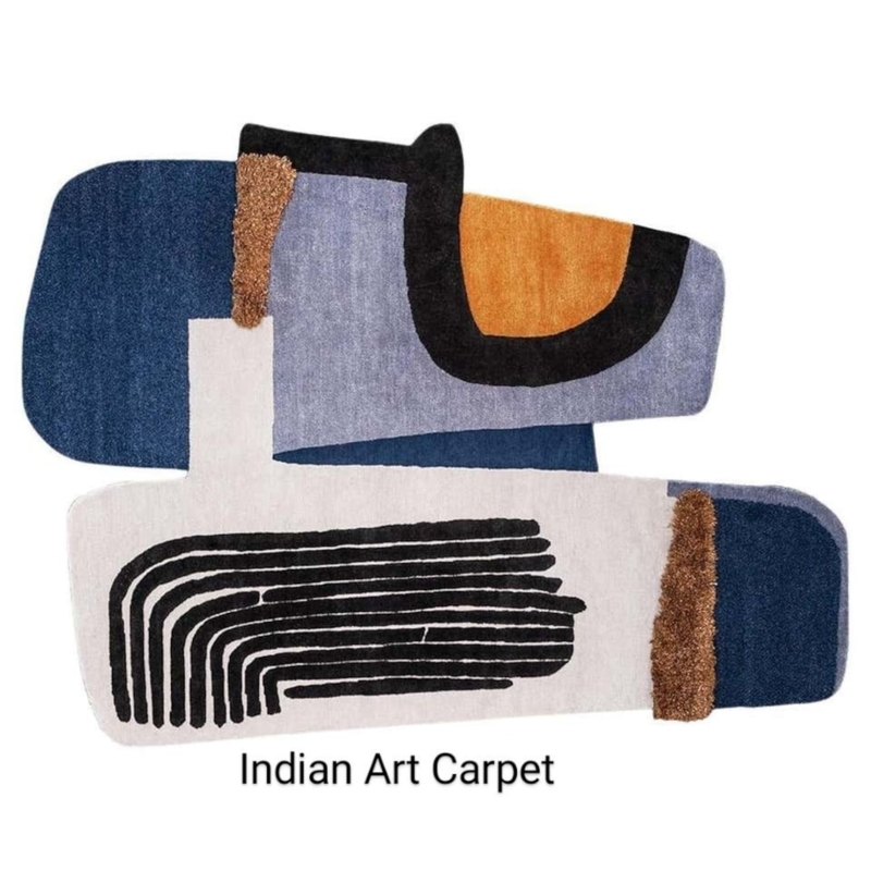 Irregular Shape Rug Unique Design Modern Wool Rug Handmade Area Rug ...