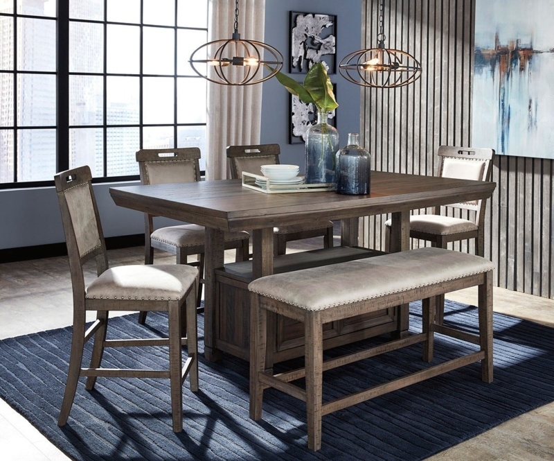 Johurst Rustic Counter Height Dining Set with Bench