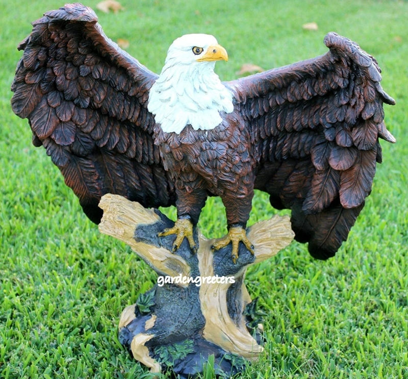 Large American Eagle Garden Statue with Spread Wings