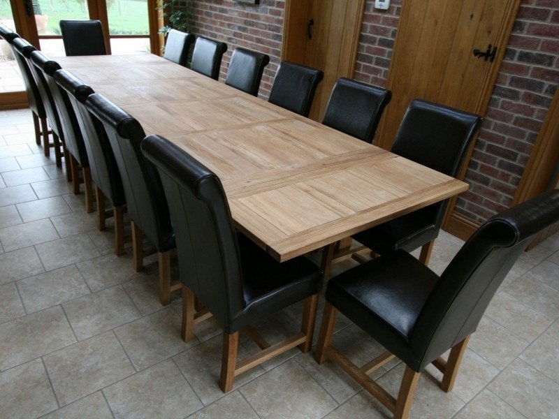 Large Extending Rosewood Dining Table with 12 Chairs