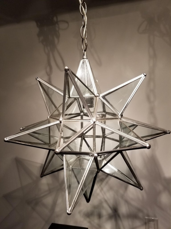 Large Leaded Glass Moravian Star Pendant Light