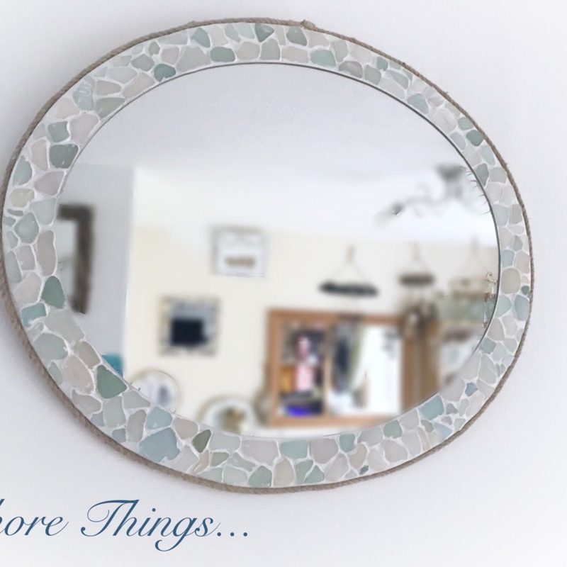 Large oval Sea Glass Mirror Isle of Wight Beach Home Decor | Etsy ...