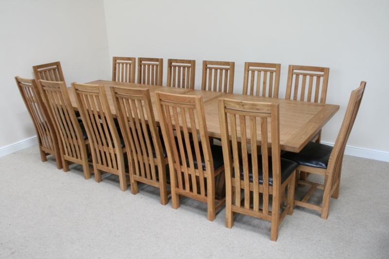 Large Rosewood Extending Dining Table with 12 Chairs