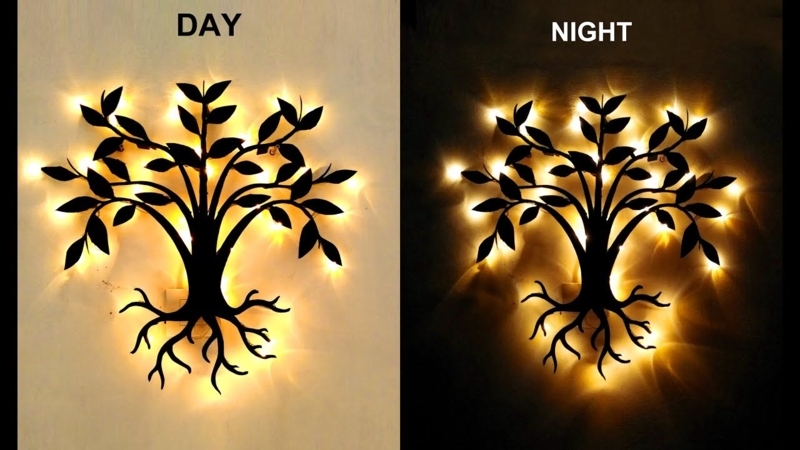 LED Tree Wall Art with Warm Ambient Lighting