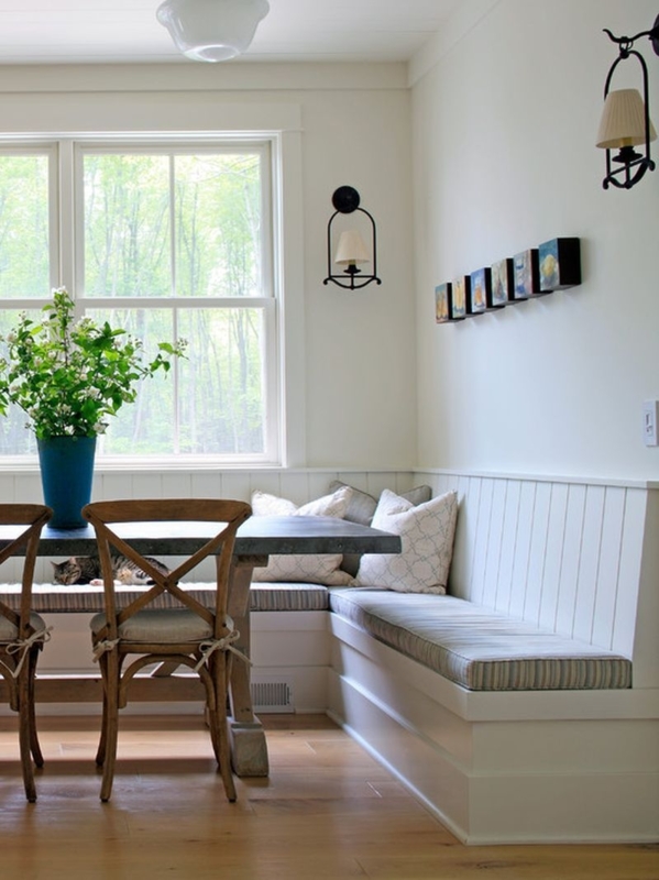Light-Filled Cozy Corner Dining Bench with Backrest