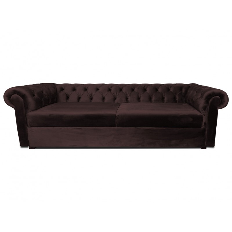 Luxurious Brown Velvet Chesterfield Sofa