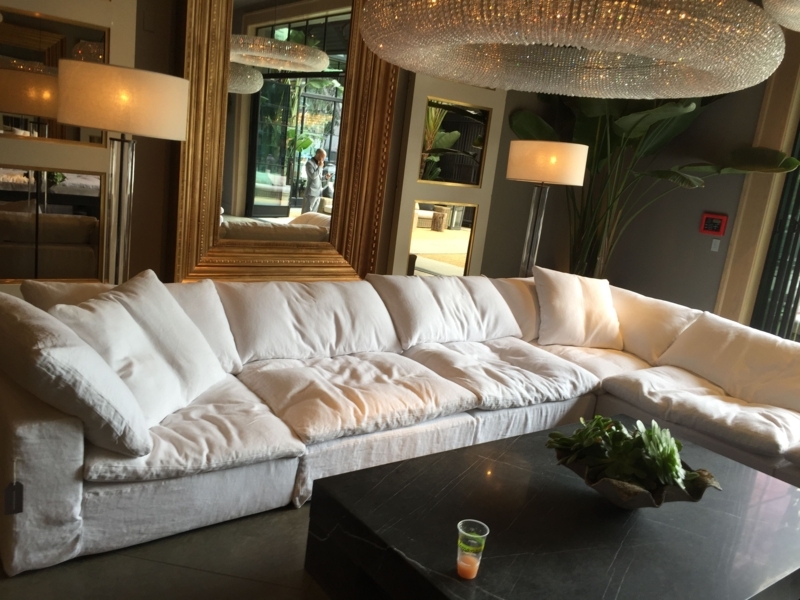 Luxurious White Cloud Sectional Sofa in Living Room