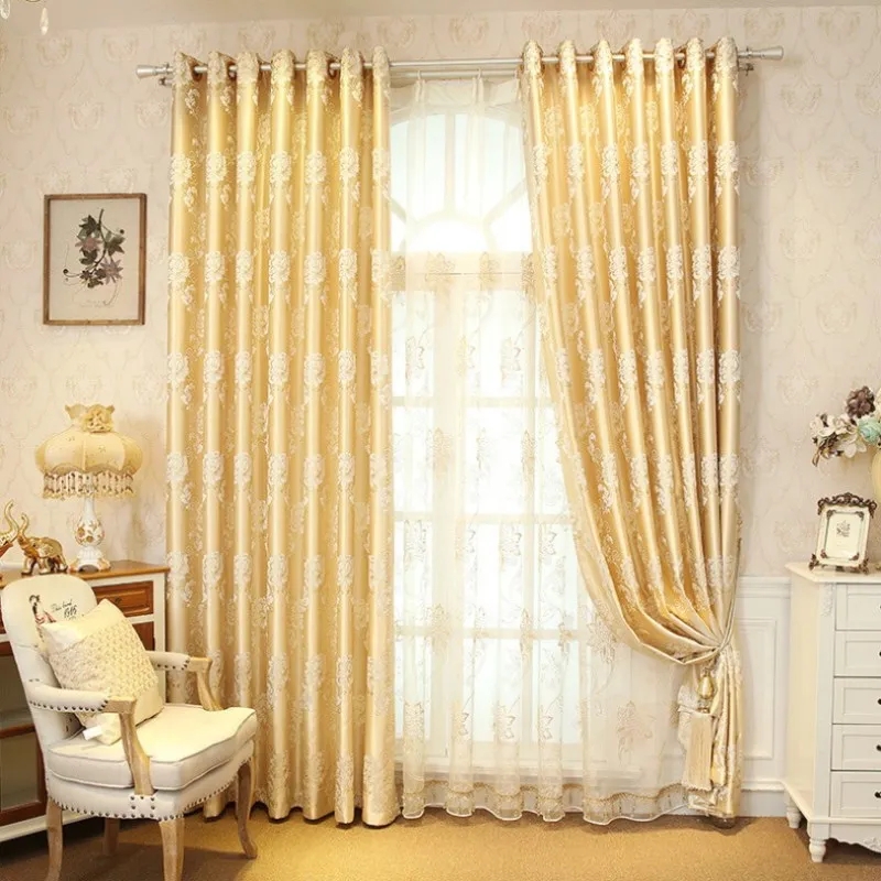 Luxury-Gold-Curtains-Jacquard-Tulle-for-Living-Room-Cloth-Fabric ...