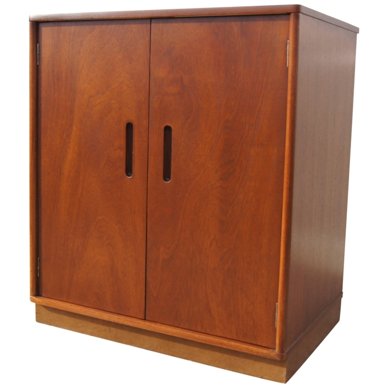 Mahogany Locking Bar Cabinet by Edward Wormley at 1stDibs